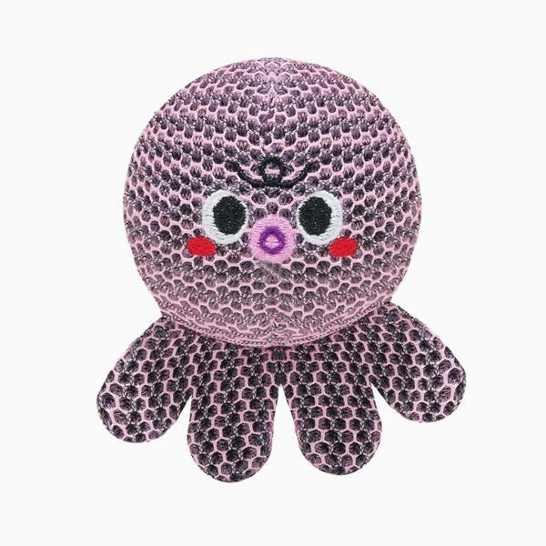 HugSmart Ocean Pals Octopus Super Ball dog toy with purple textured fabric
