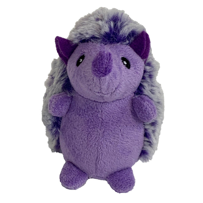 Multipet Multipet Minipet Hedgehog Plush Dog Toy – 4 in, Purple