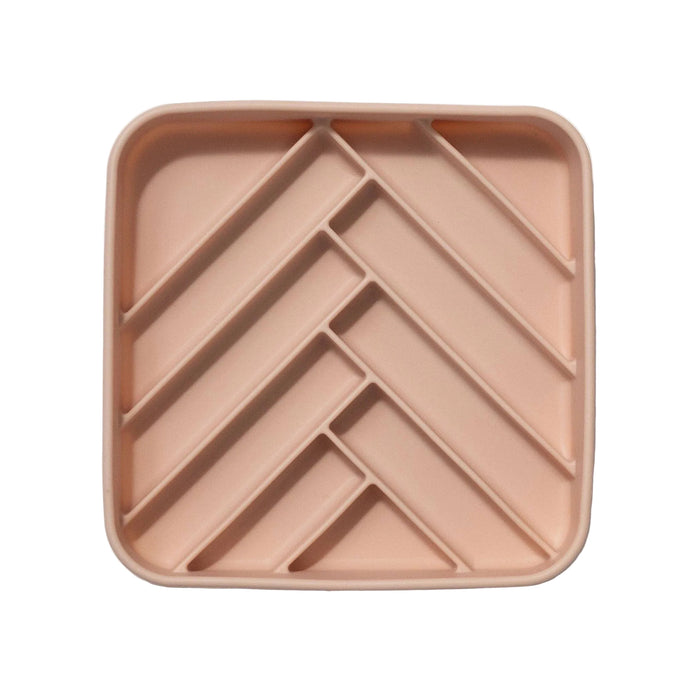 Chevron slow feeder bowl - rose water