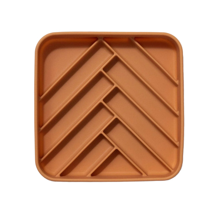 Chevron slow feeder bowl - nutmeg