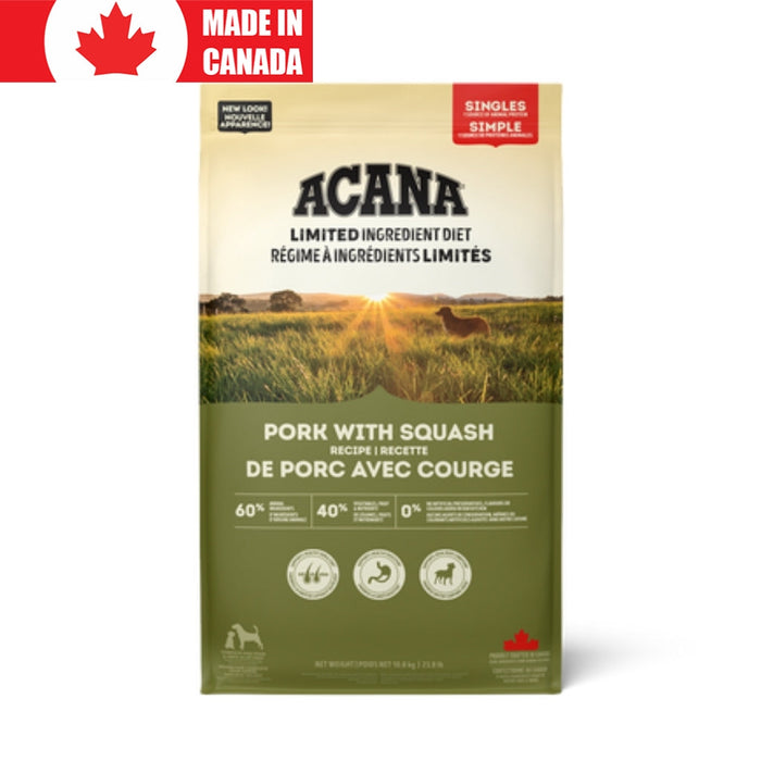 Acana Limited Ingredient Pork with Squash — one of the available recipe options